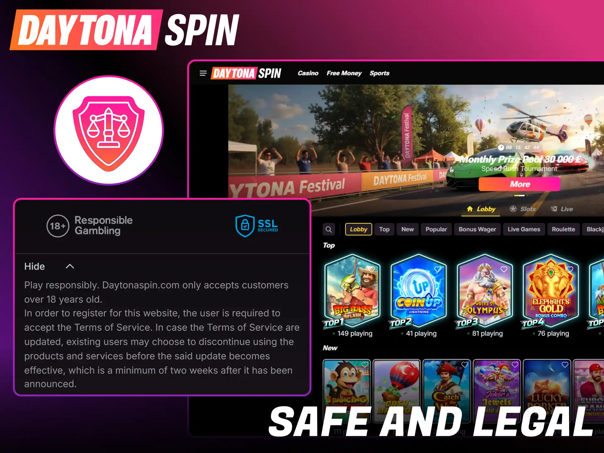 Verify the official UK licensing and security credentials of Daytona Spin.